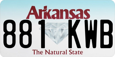 AR license plate 881KWB