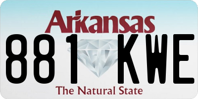 AR license plate 881KWE
