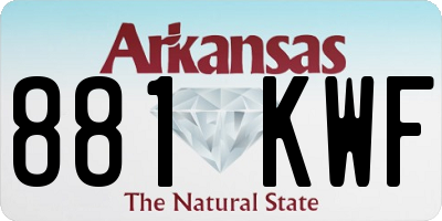 AR license plate 881KWF