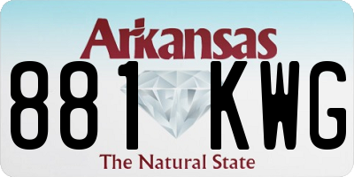 AR license plate 881KWG
