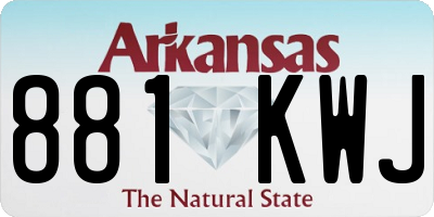 AR license plate 881KWJ