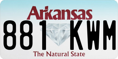 AR license plate 881KWM