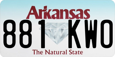 AR license plate 881KWO