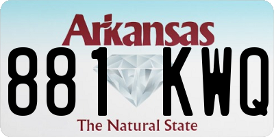 AR license plate 881KWQ