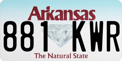 AR license plate 881KWR