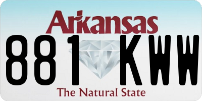 AR license plate 881KWW