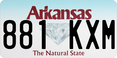 AR license plate 881KXM
