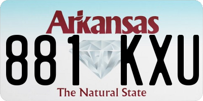 AR license plate 881KXU