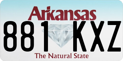 AR license plate 881KXZ