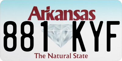 AR license plate 881KYF