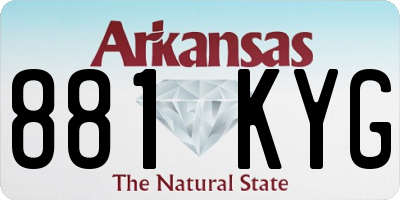 AR license plate 881KYG