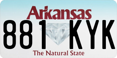 AR license plate 881KYK