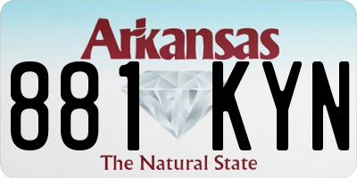 AR license plate 881KYN