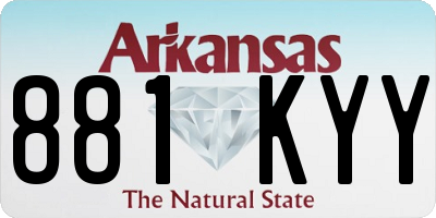 AR license plate 881KYY