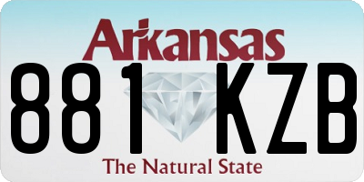 AR license plate 881KZB