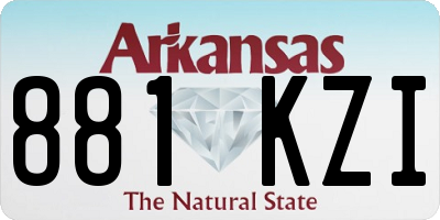 AR license plate 881KZI