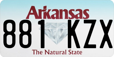 AR license plate 881KZX