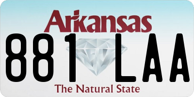 AR license plate 881LAA
