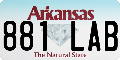 AR license plate 881LAB