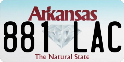 AR license plate 881LAC