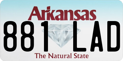 AR license plate 881LAD