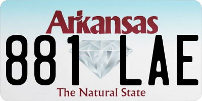 AR license plate 881LAE