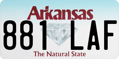 AR license plate 881LAF