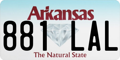 AR license plate 881LAL