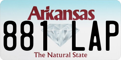 AR license plate 881LAP