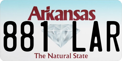 AR license plate 881LAR