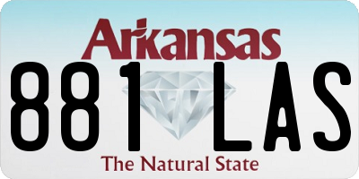 AR license plate 881LAS