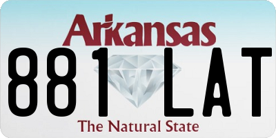 AR license plate 881LAT