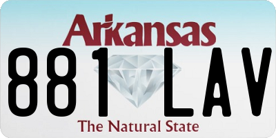 AR license plate 881LAV