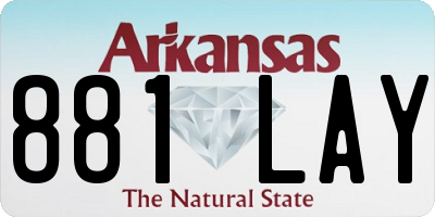 AR license plate 881LAY