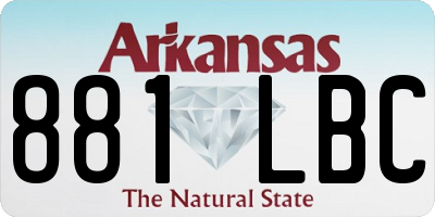 AR license plate 881LBC