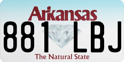 AR license plate 881LBJ