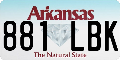 AR license plate 881LBK