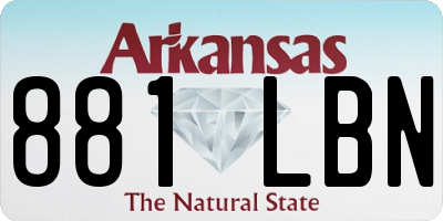 AR license plate 881LBN