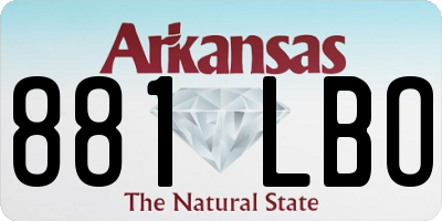 AR license plate 881LBO