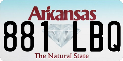AR license plate 881LBQ