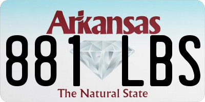 AR license plate 881LBS