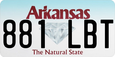 AR license plate 881LBT