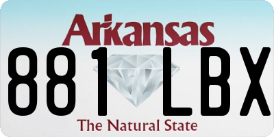 AR license plate 881LBX