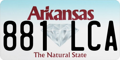 AR license plate 881LCA