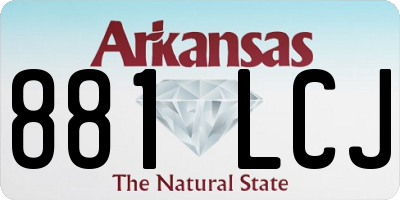 AR license plate 881LCJ