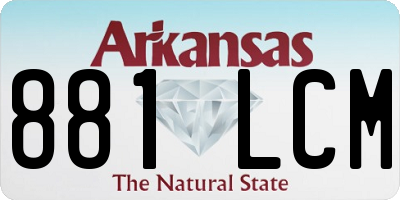 AR license plate 881LCM