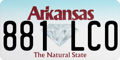 AR license plate 881LCO