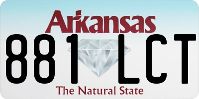 AR license plate 881LCT