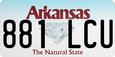 AR license plate 881LCU