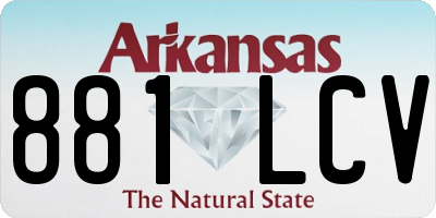 AR license plate 881LCV